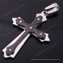 Latest Wholesale Jewelry Supplies China Products Square Carbon Fiber Pendant Stainless Steel Cross (IO-st208)